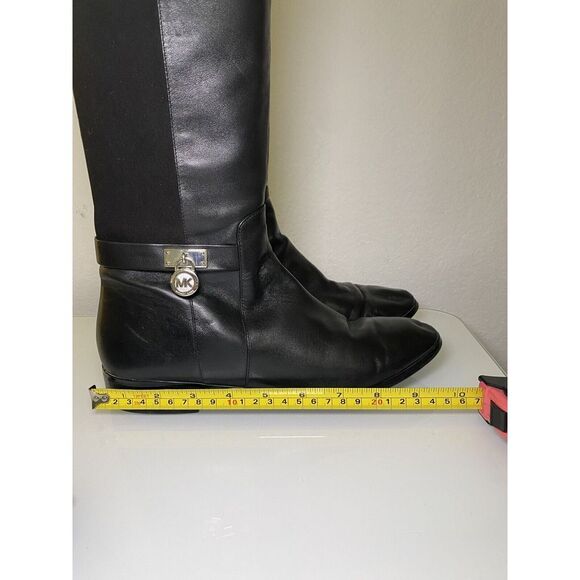 Michael Kors Women Hamilton Stretch Black Leather Equestrian Riding Boots sz 8.5 - Picture 14 of 16